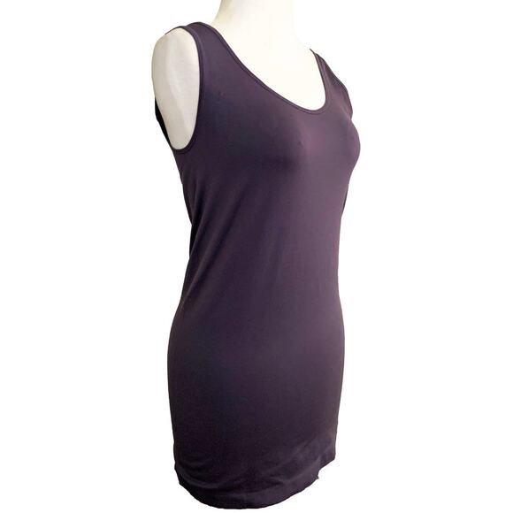 Yelete Sleeveless Seamless Tank Top Plus Size Grey Shark Double Scoop Basic - Picture 3 of 5